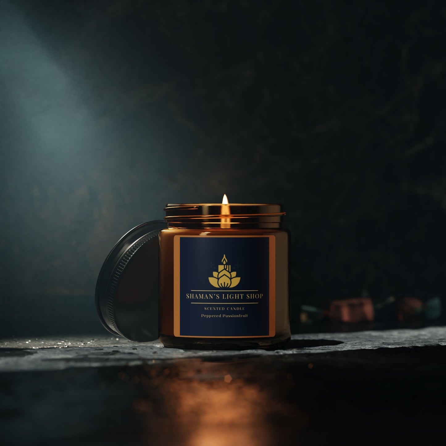 Peppered Passionfruit Scent - Amber Jar Soy Candle