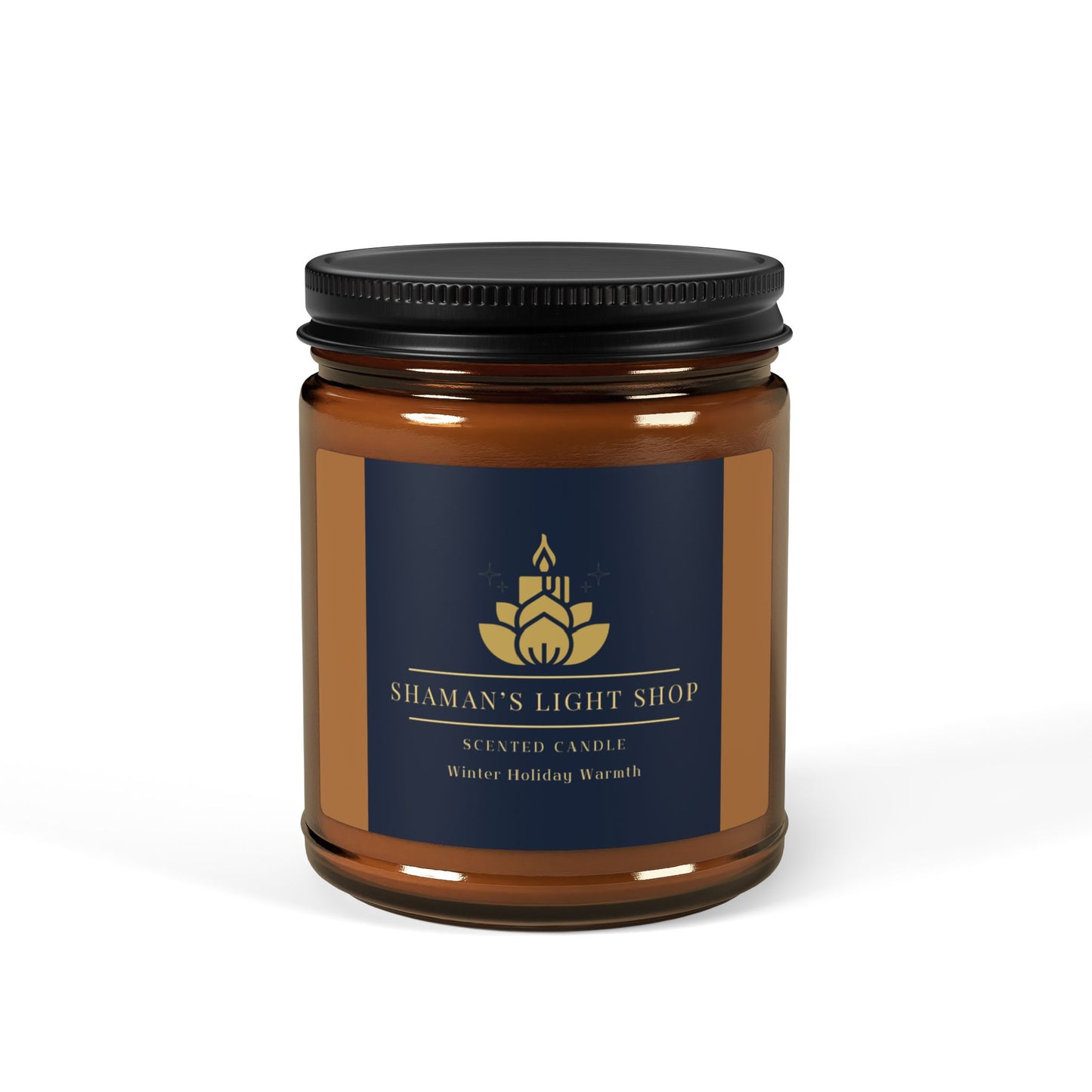 Winter Holiday Warmth Scented Soy Candle (Amber Jar)