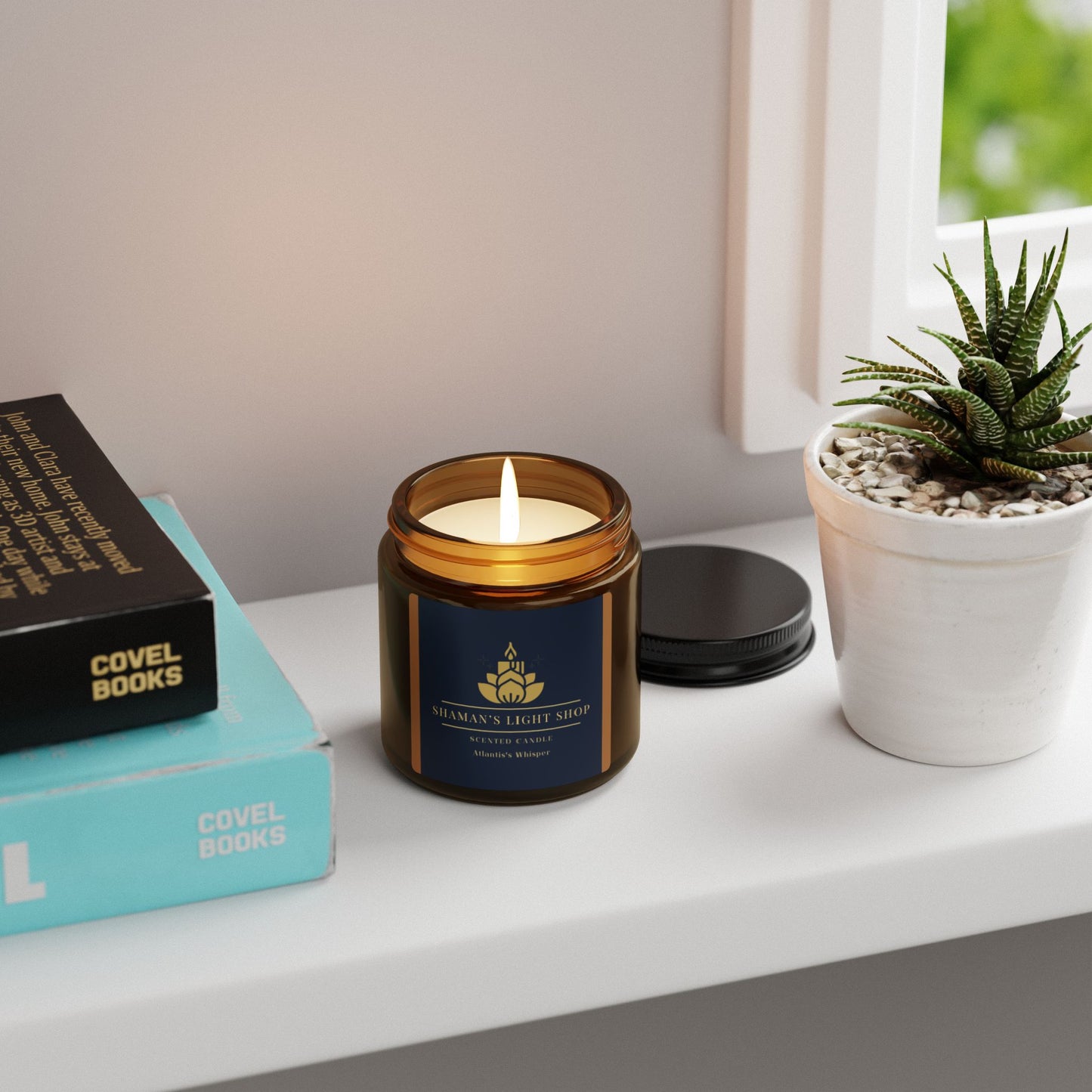 Atlantis's Whisper Scented Soy Candle (Amber Jar)