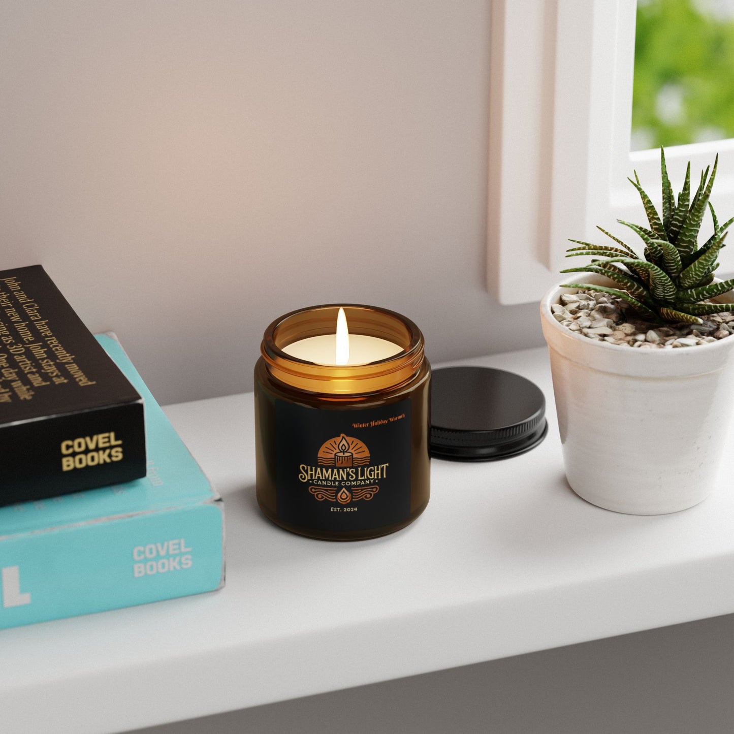 Amber Jar Soy Candle - Winter Holiday Warmth